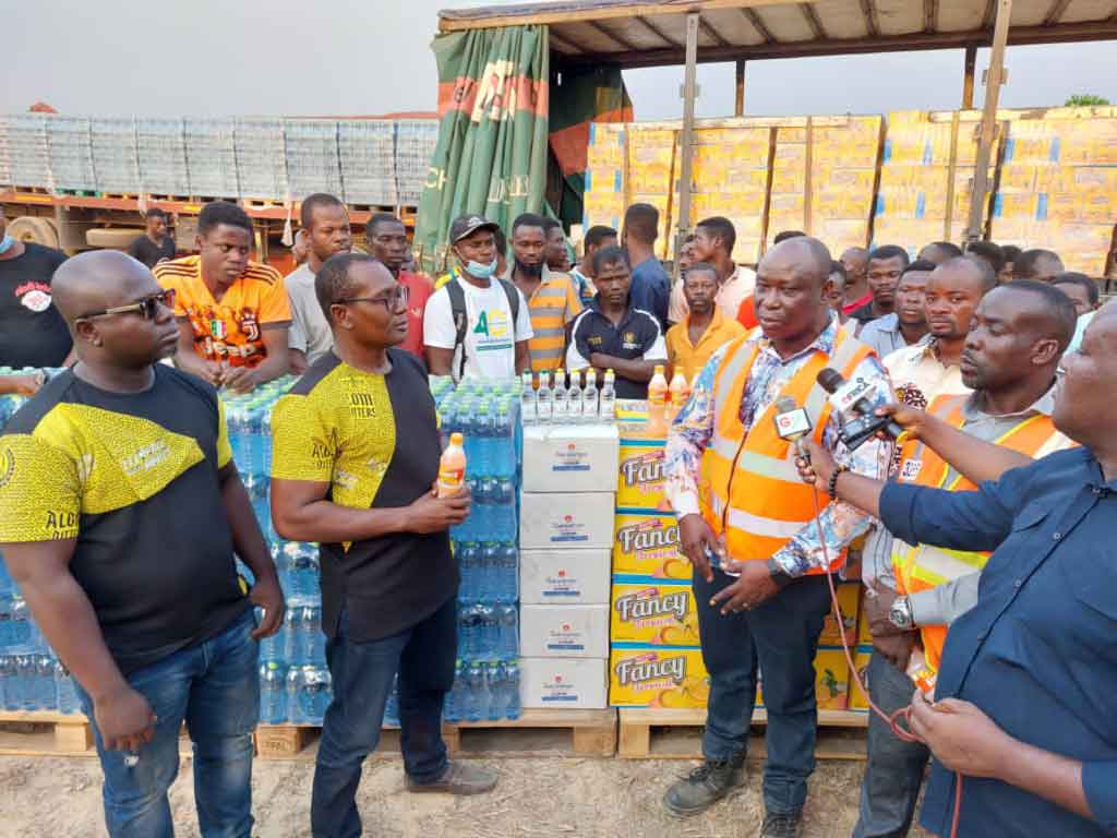 Kasapreko supports Apeatse explosion victims with ¢100,000 worth of products