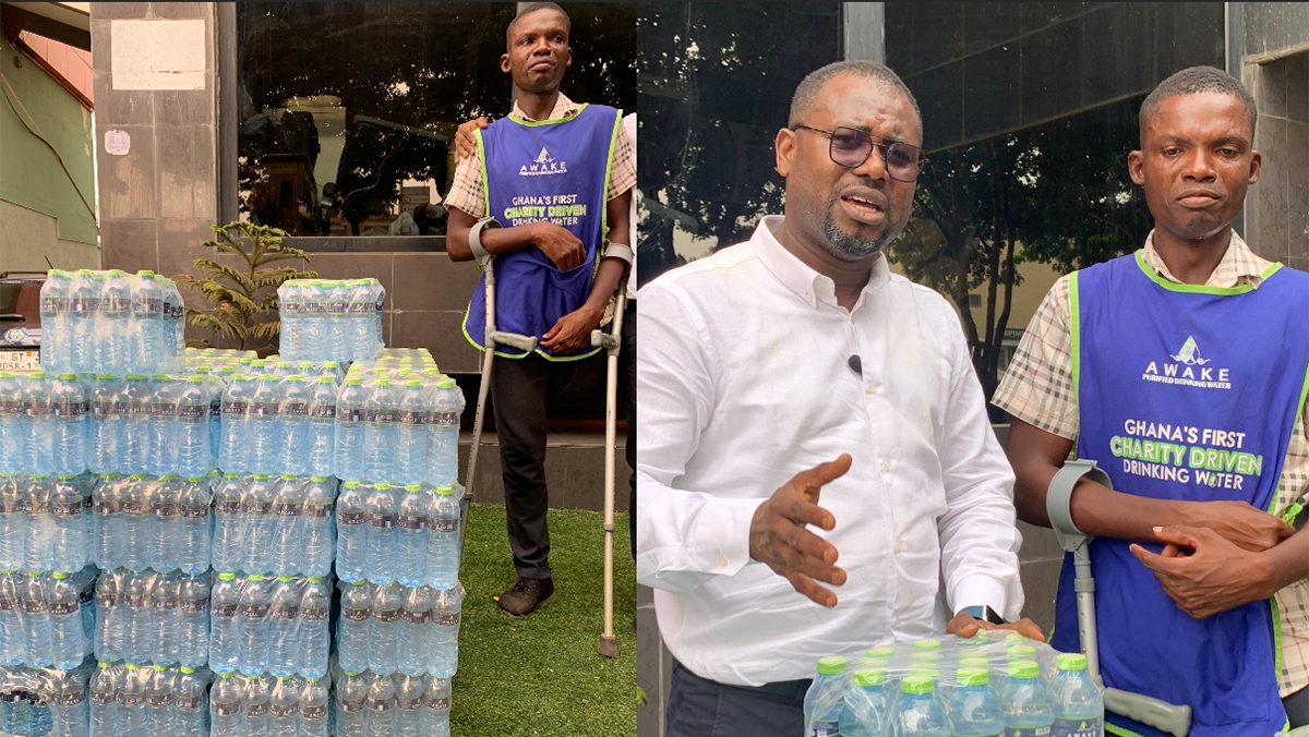 Awake Purified Water in collaboration with Abeiku Santana, gifts a physically challenged Vendor.
